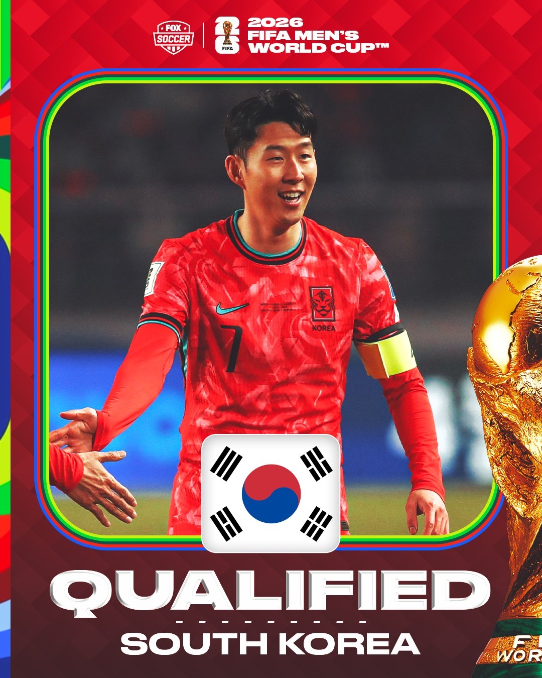 🔥提前一轮出线！韩国连续11次晋级世界杯正赛
