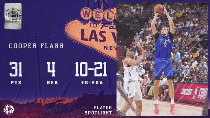 狂砍31分！独行侠晒弗拉格数据海报：17年以来状元夏联最高分