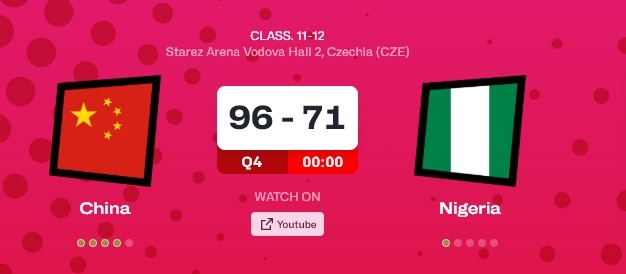 🏀U19女篮世界杯-冉珂嘉25+13 中国大胜尼日利亚25分获第11名