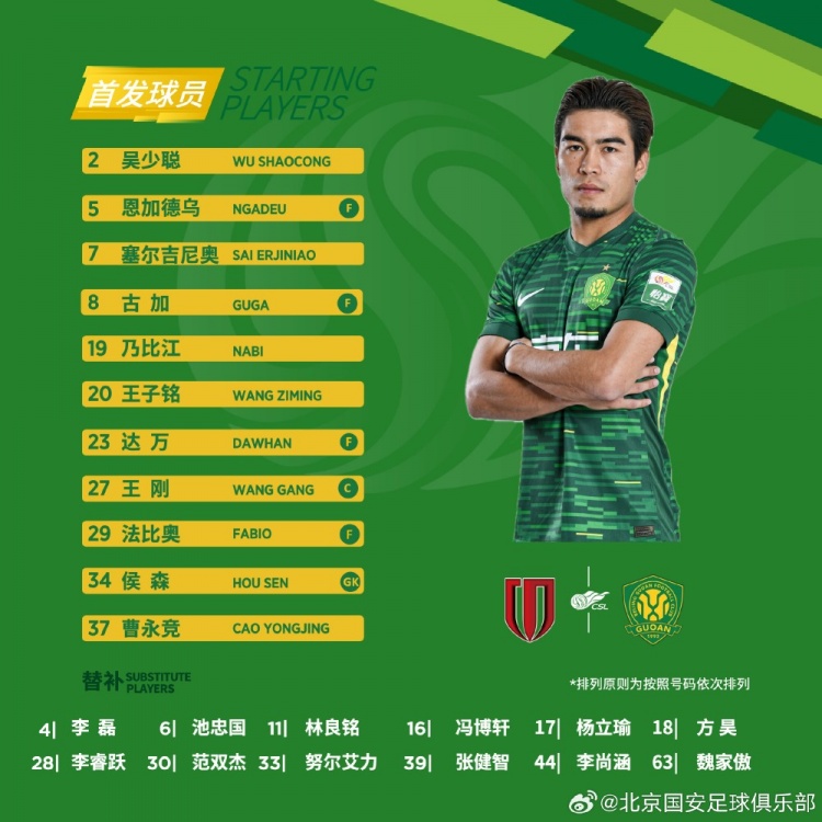💚北京国安今日首发 越磨砺，越锋利！